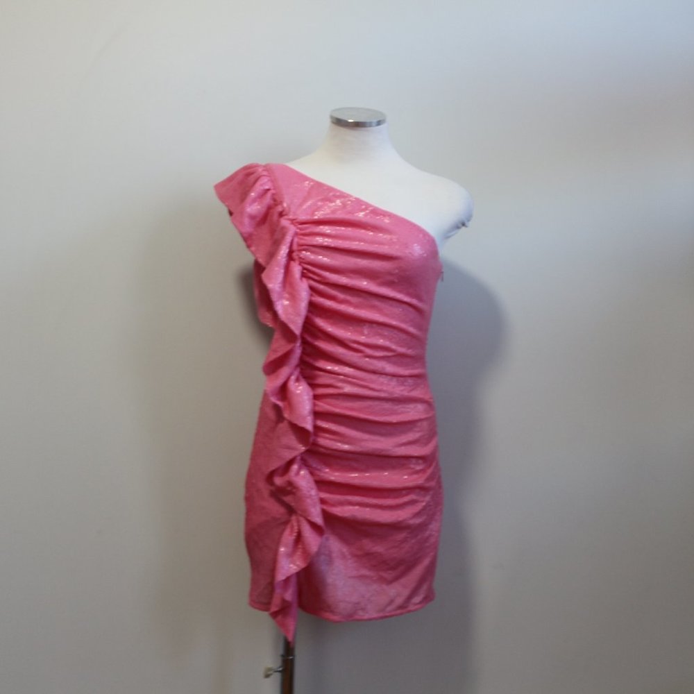 C/MEO Collective | CMEO One Shoulder Sequin Dress in Pink